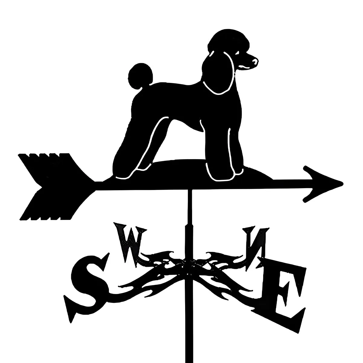 

Metal Weather Vane, Includes Roof Installation Wind Cups and Brackets Courtyard Wind Vane Outdoor Rooftop Farm Garden Decoration