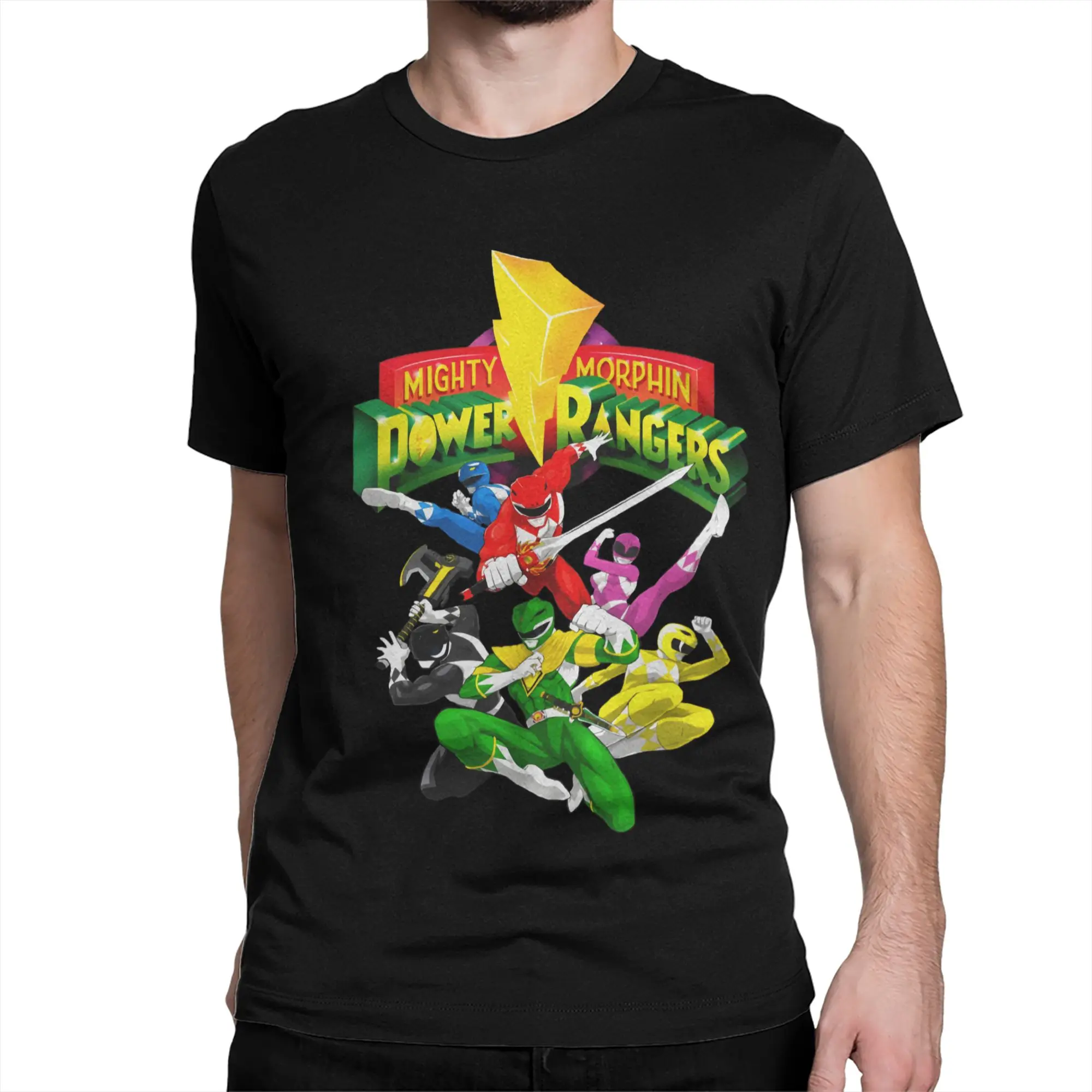 Hipster Power Rangers Action T-Shirt for Men Women O Neck Pure Cotton T Shirt  Short Sleeve Tee Shirt Gift Clothes