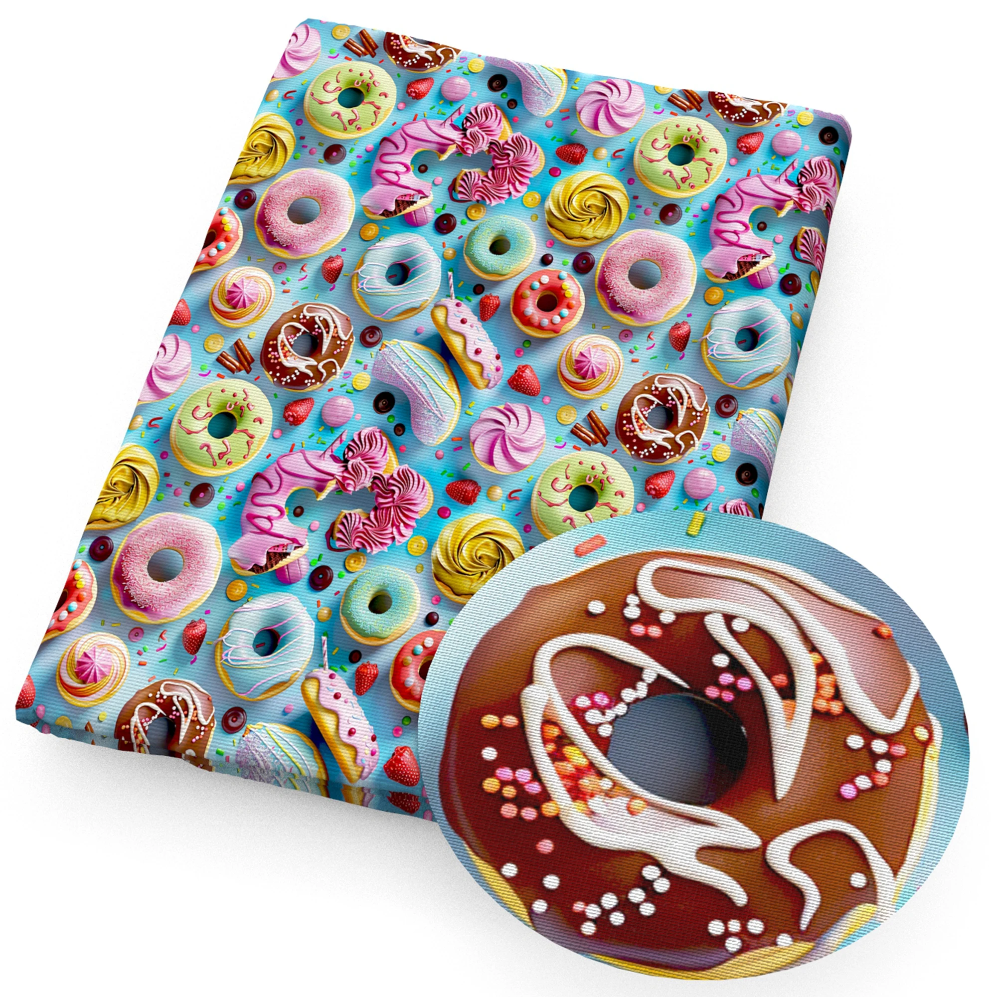 50*145cm Patchwork 3D Donuts Polyester Cotton Fabric For Tissue Sewing Quilting Fabrics Needlework Material DIY Handmade