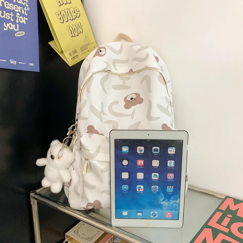 حقائب ظهر نسائية لطيفة مقاومة للماء من النايلون حقيبة ظهر مدرسية للطالبات والفتيات Kawaii حقيبة كتب للكمبيوتر المحمول Mochilas