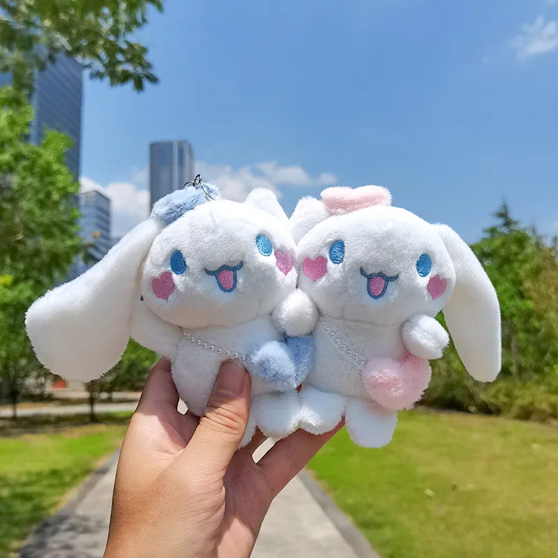 Sanrio Plush Cinnamoroll Patch Pendant Douyin Attracting Magnet Keychain Doll Couple Best Friend Gift Doll Pendant