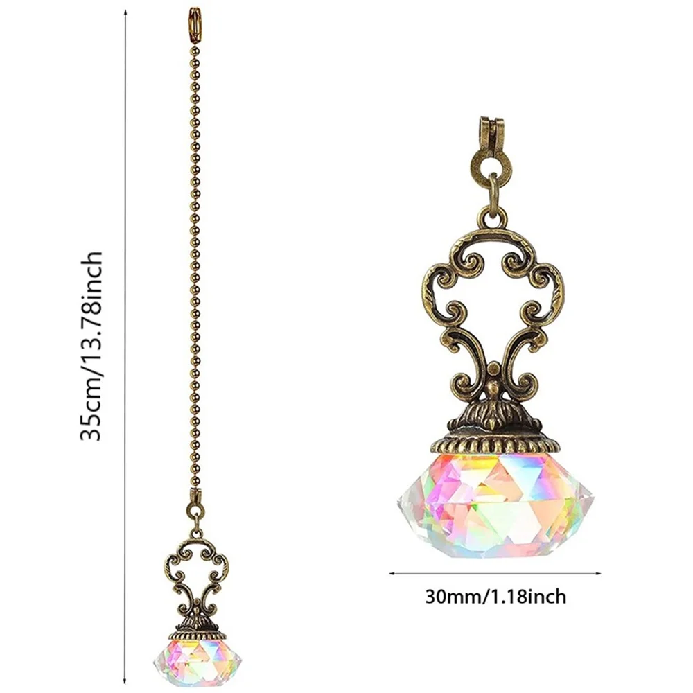 RIRI 4 قطع مروحة سقف كريستالية اصطناعية سلاسل سحب سلسلة تمديد مع موصل لمصباح مكتب مروحة السقف الخفيفة