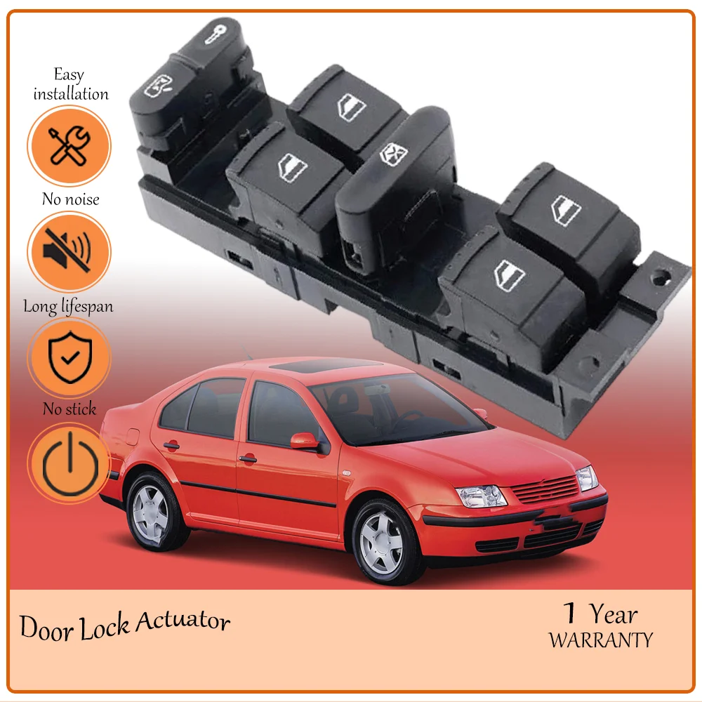 

Window Power Master Console Switch with Lock Unlock Compatible With Volkswagen VW 1998-2005 Beetle Passat B5 Jetta oem 3BD959857