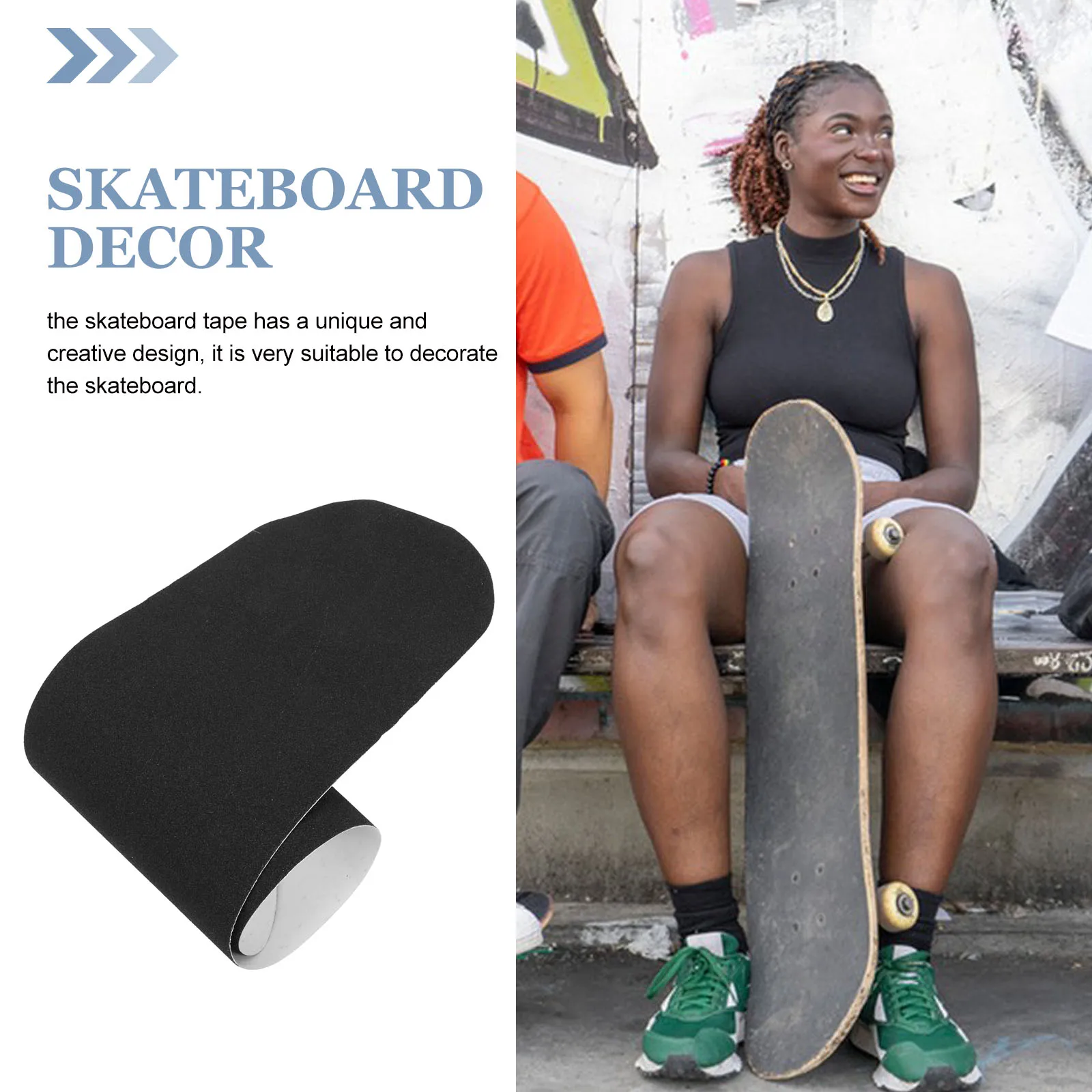 

Skateboard Sandpaper Anti-wear Grip Tapes Non-slip Decorative Multi-Function Skateboard Grip Tapes Supplies