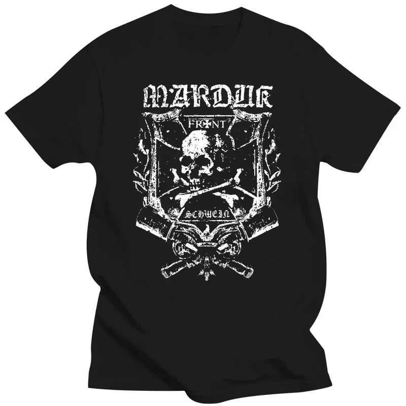 Cotton Summer Tees Tops Men Short Sleeve T-shirt Marduk Shield T Shirt Vintage Black Prin manga vintage anime clothes streetwear