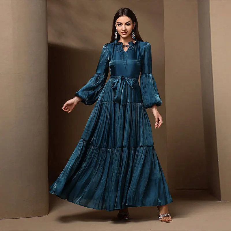 Women's fashion slim temperament V-neck dress banquet dress wedding bridesmaid dress high-end temperament classic luxury women's