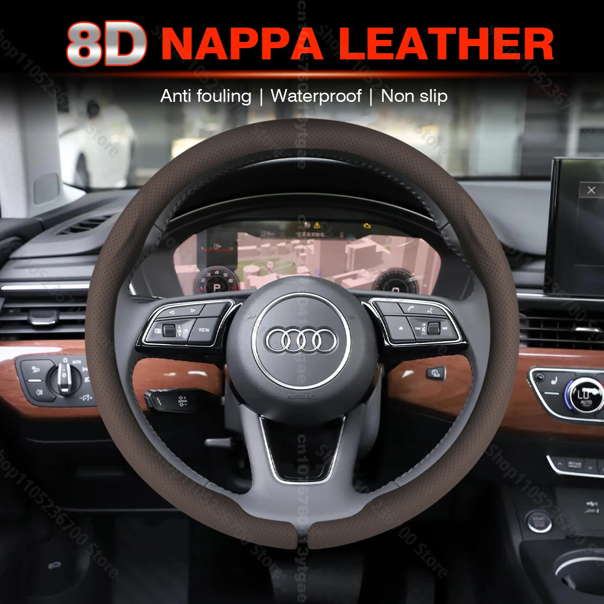 

Ultra thin 8D Nappa leather Steering Wheel Cover For A4 A4L A6 A6L Q5 Q7 2008-2013 Specific Design High Quality Genuine Leather