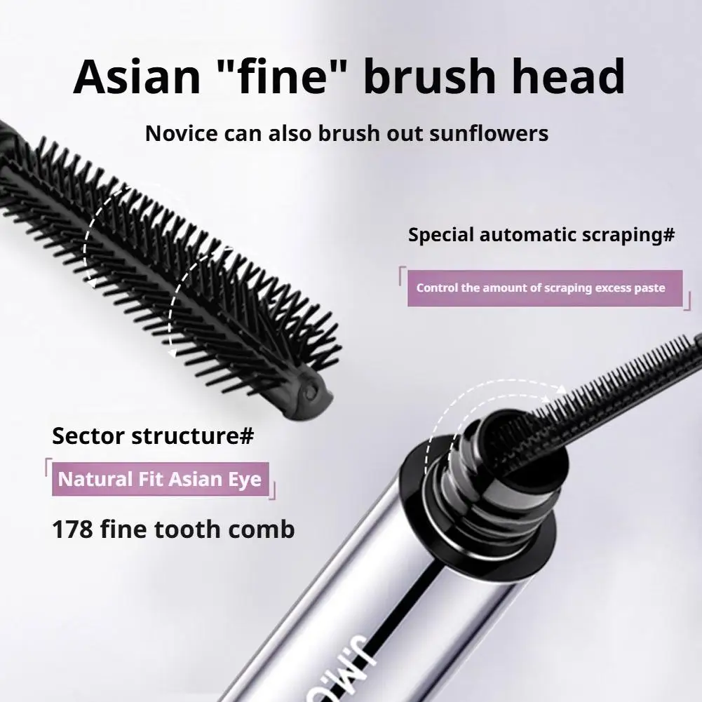 Extensions de cils liquides Mascara tube Mascara allongeant brosse mince pour cils définis sans grappes Mascara lavable noir marron