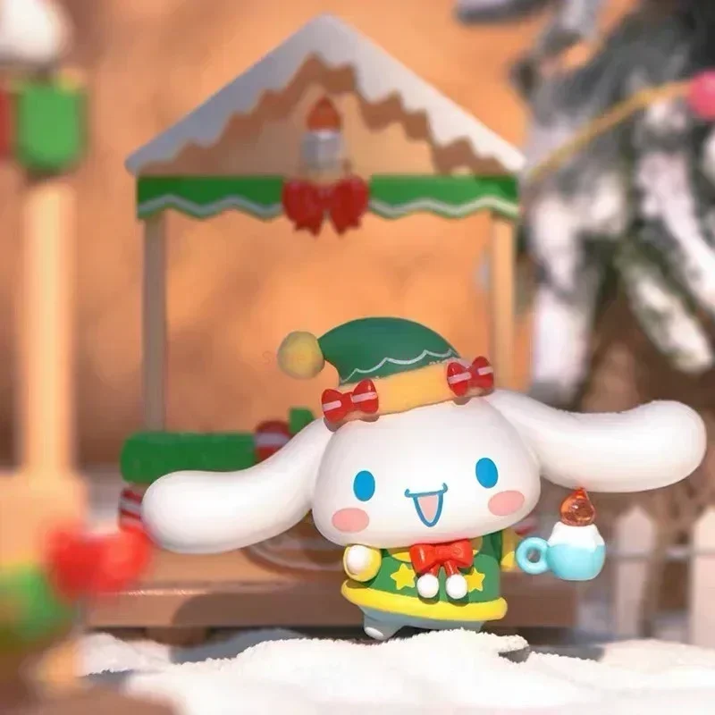 Sanrio-caja ciega Kawaii de la serie del mercado de Navidad, Kuromi Melody, Cinnamoroll, Pochacco, figura coleccionable, juguetes, decoración de la habitación, regalo para niños