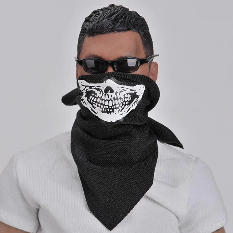 TYM066 1/6 Scale Male Soldier Combat Face Mask Ghost Skull Mask Scarf Neckerchief Model for 12" Action Figure Scene Accessory