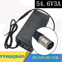 Ładowarka 54.6V 3A 54.6v 3A ładowarka litowa do roweru elektrycznego do akumulatora litowego 48V wtyczka XLR 54.6V3A ładowarka