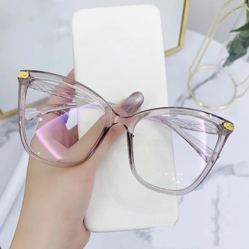 Fashion Anti-Blue Light Eyeglasses Cat Eye Glasses Frame Women Optical Computer Eyewear Radiation Protection Oversize Spectacle