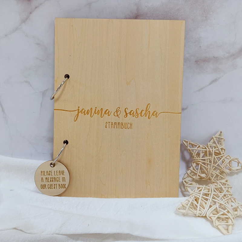 Personalised Wedding Guestbook Wooden Guest Book Customized Name and Date Foliage Guestbook Wedding Decoration Holiday Gifts