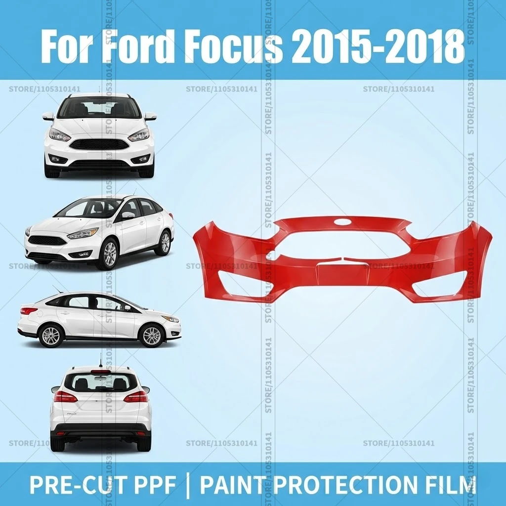 Pre-Cut Paint Protection Film PPF Transparent Car Film Professional Automotive PPF Front Bumper For Ford Focus 2015-2018