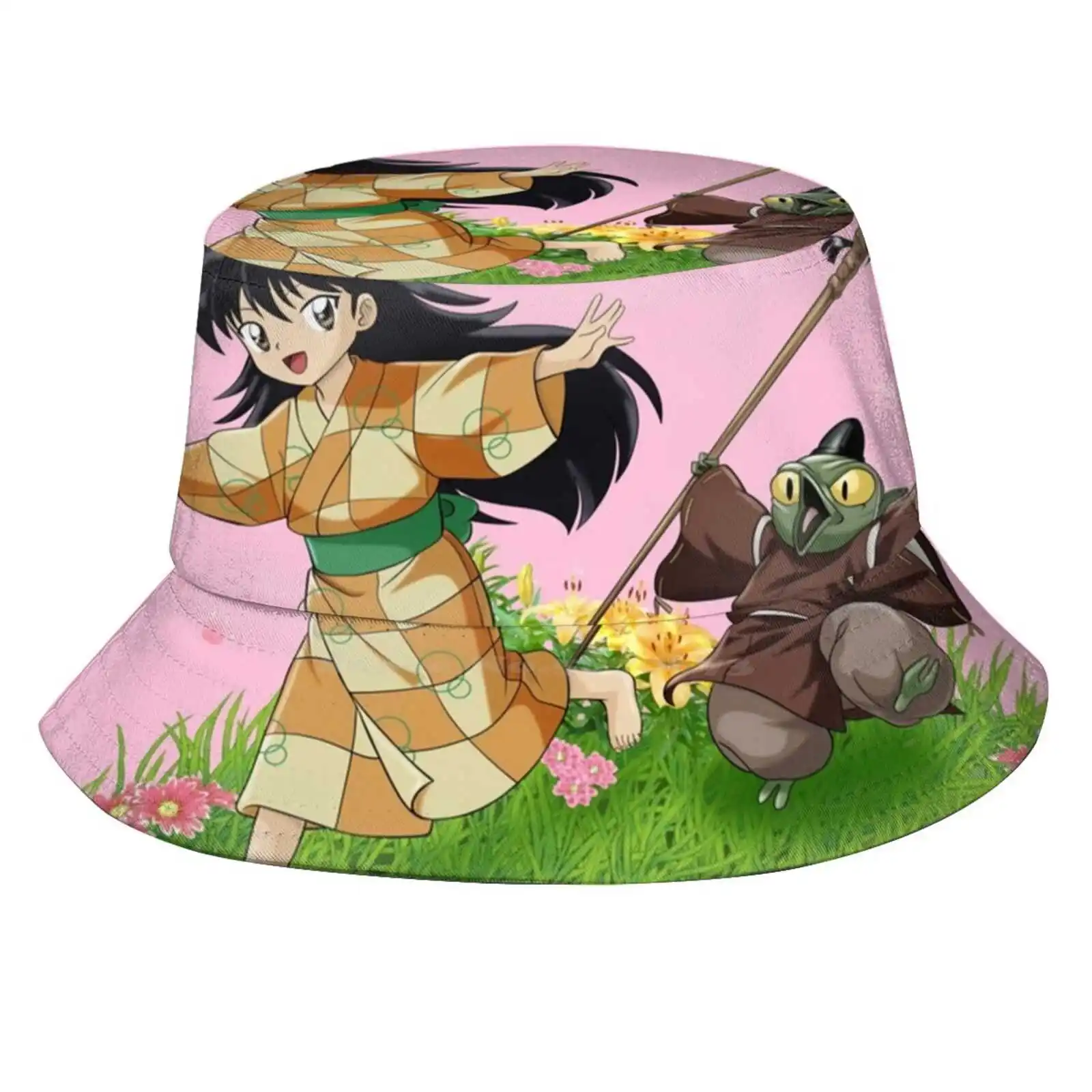 Rin & Jaken Sun Cap Fisherman Hat Bucket Hats Rin Jaken Sango Sesshomaru Inuyasha Kagome Miroku Naraku Anime Manga Nerd 90S