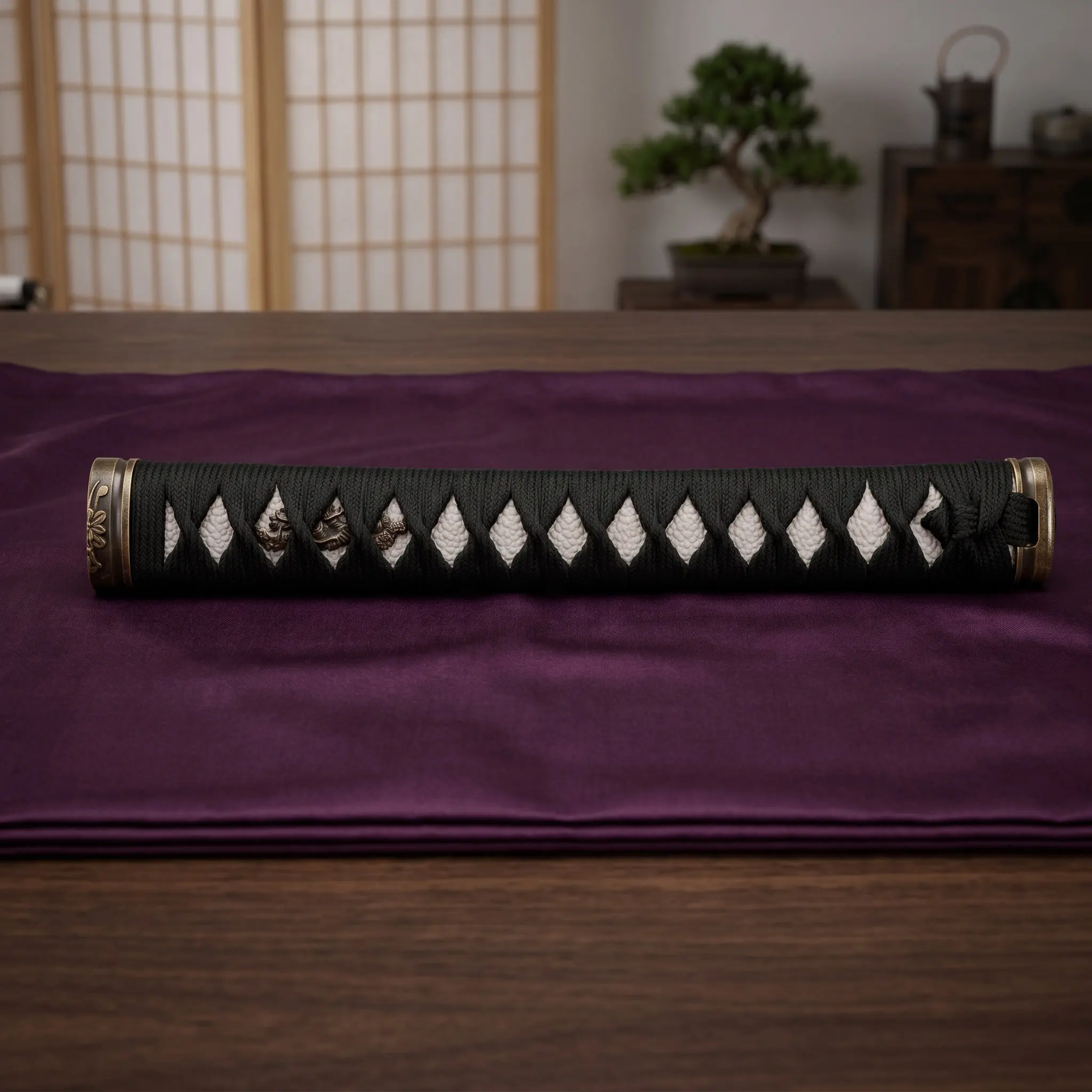 Japanese Handle Wrap Antiskid Samegawa Handle Replacement DIY Samurai Alloy for Cosplay Training