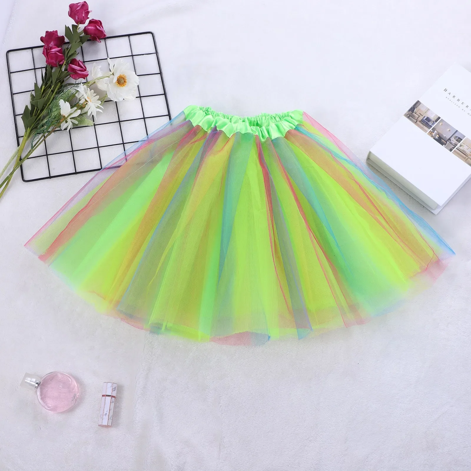 Women's Short Party Tutu Ballet Bubble Dance Skirt Colorful Retro Multi Layer Tulle Petticoat Dance Dress Prom Evening For Lady