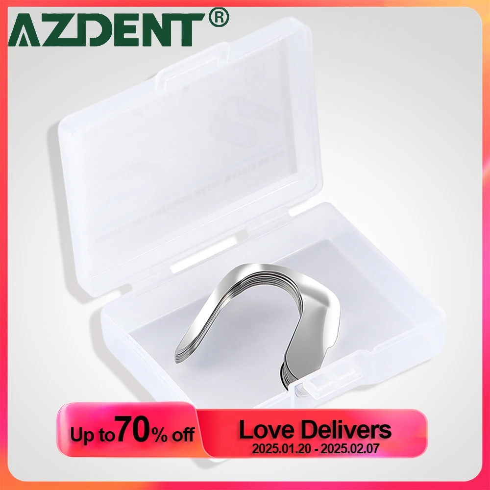 30Pcs AZDENT Dental Matrix Contoured Anterior Metal Matrix Bands Sectional Matrix System Matrices Dentistry Materials