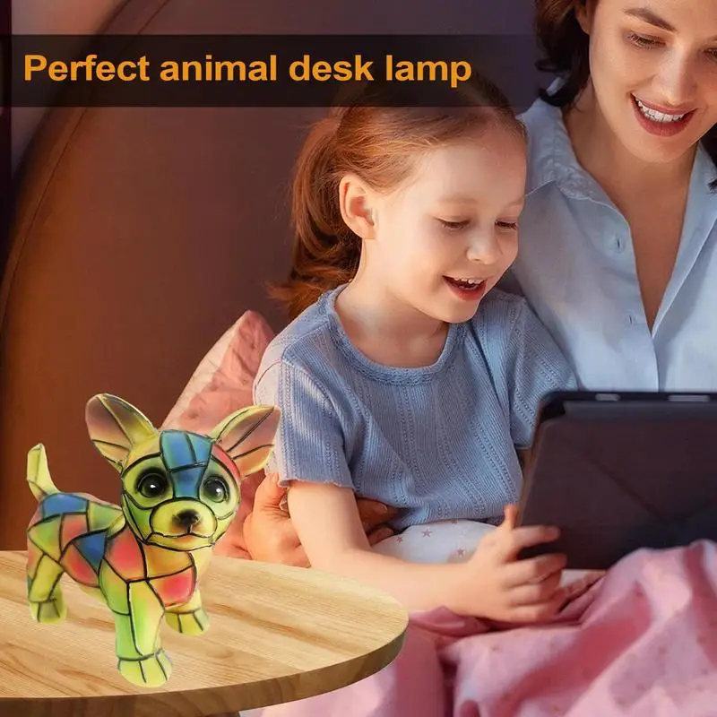 LED الراتنج الجدول مصباح الحيوان سلسلة السرير ضوء الليل المنزل الحلي لغرفة المعيشة غرفة نوم مكتب ديكورات المنزل