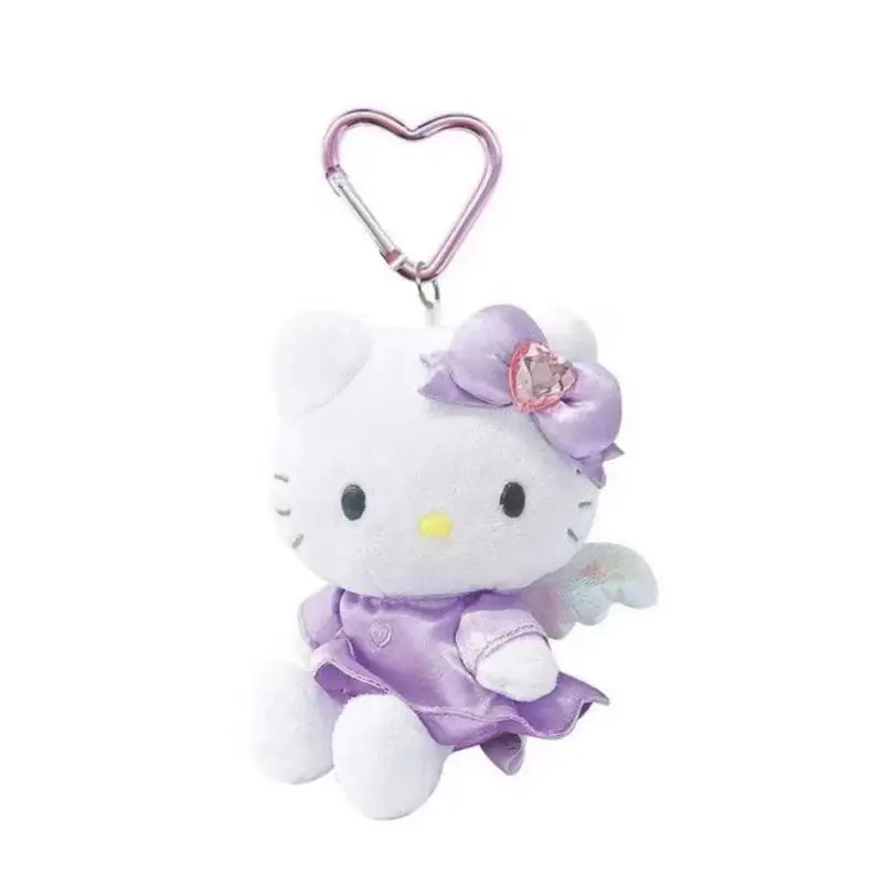 Sanrio Hello Kitty พวงกุญแจตุ๊กตาตัวการ์ตูนน่ารักอะนิเมะ KT จี้ตุ๊กตายัดนุ่นกระเป๋าเป้สะพายหลังของเล่นตกแต่งซิปของขวัญเด็กผู้หญิง