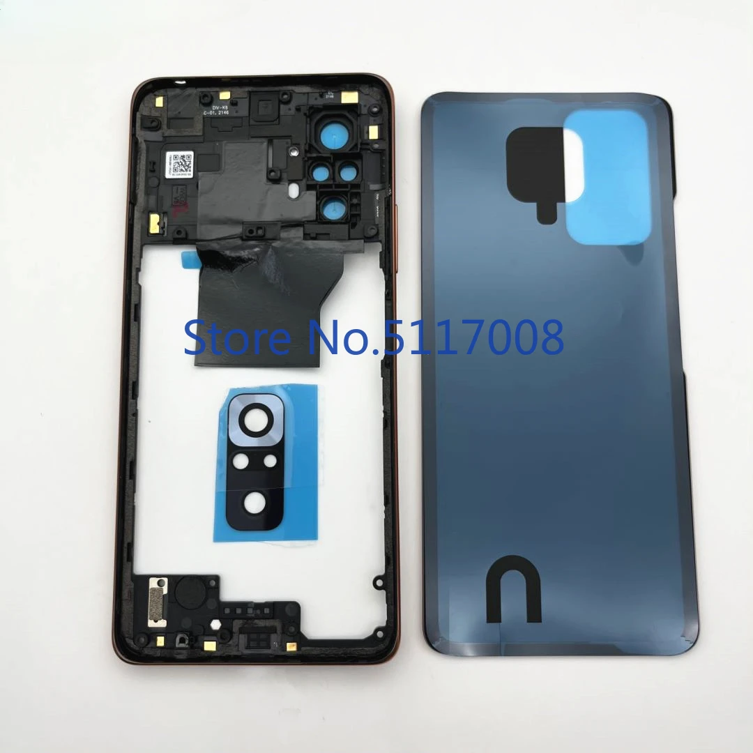 Battery Cover Rear Door Housing Back For Xiaomi Redmi Note 10 Pro Battery Cover with Middle Frame Camera Frame Replacement Parts