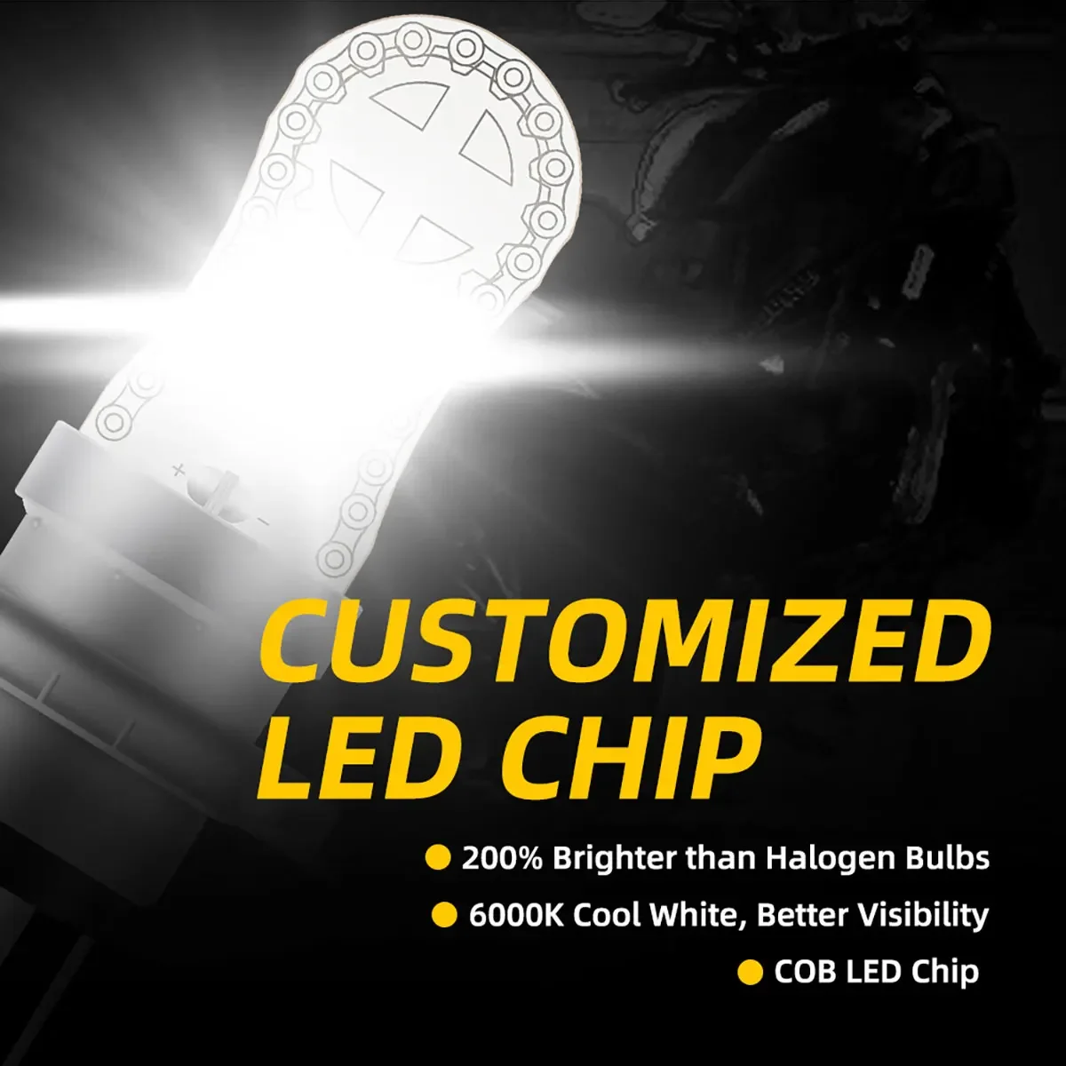 1x Motorcycle Light H4 BA20D P15D 3030 LED double sided light bead COB Headlight spotlight Fog light Spotlight Universal white