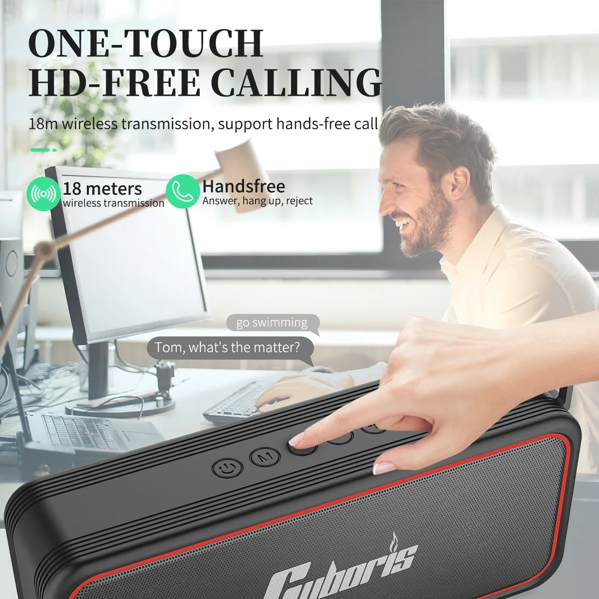 

Cyboris X7 Bluetooth Speaker 20W Surround Sound System with AUX//TF/BT Playback Mode IPX7 Waterproof Hands-free Calling Column