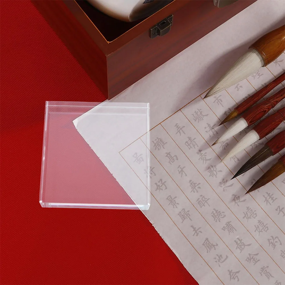 Elegant Clear Paperweight Square Desk Ornament Heavy Functional Decorative Block for Office Study Home Workspace