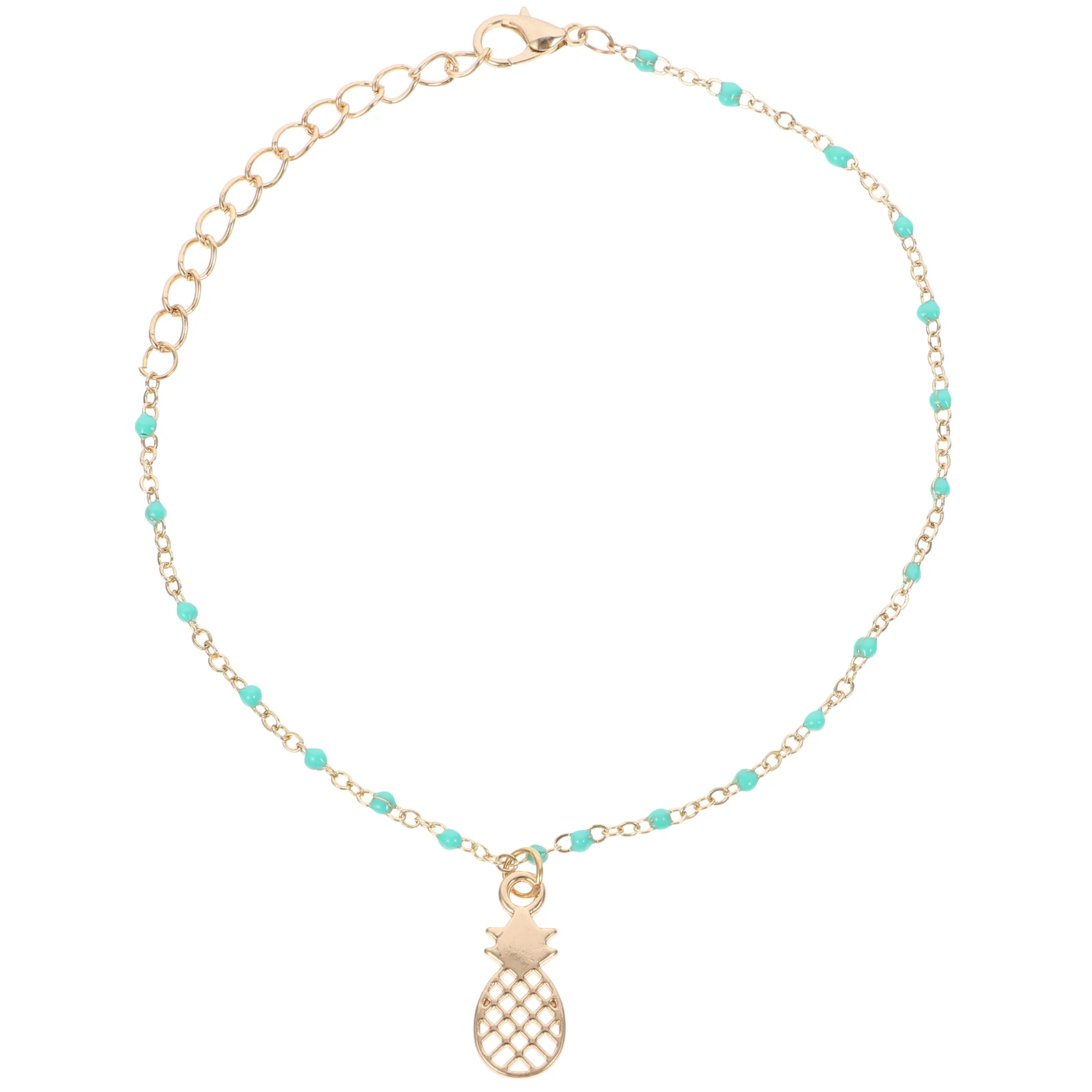 

Pineapple Ankle Chain Woman Fashion Foot Pendant Beach Bracelet Adjustable Anklets Jewelry Metal Bead Long Term Use Gifts Ankle