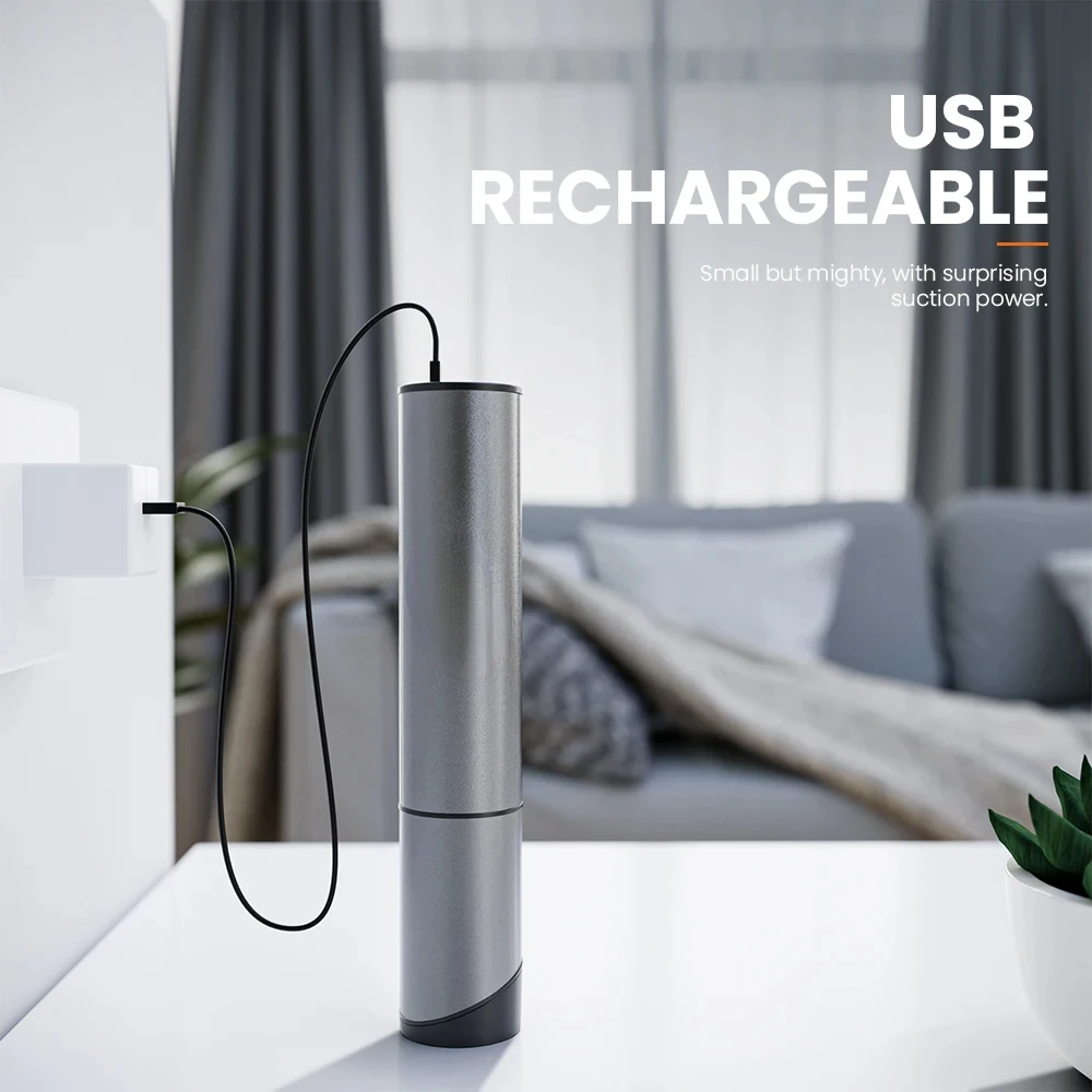 

Mini Portable Vacuum Cleaner Cordless Handheld Vacuum with 3 Suction heads Easy to Clean Desktop Keyboard & Car (USB)