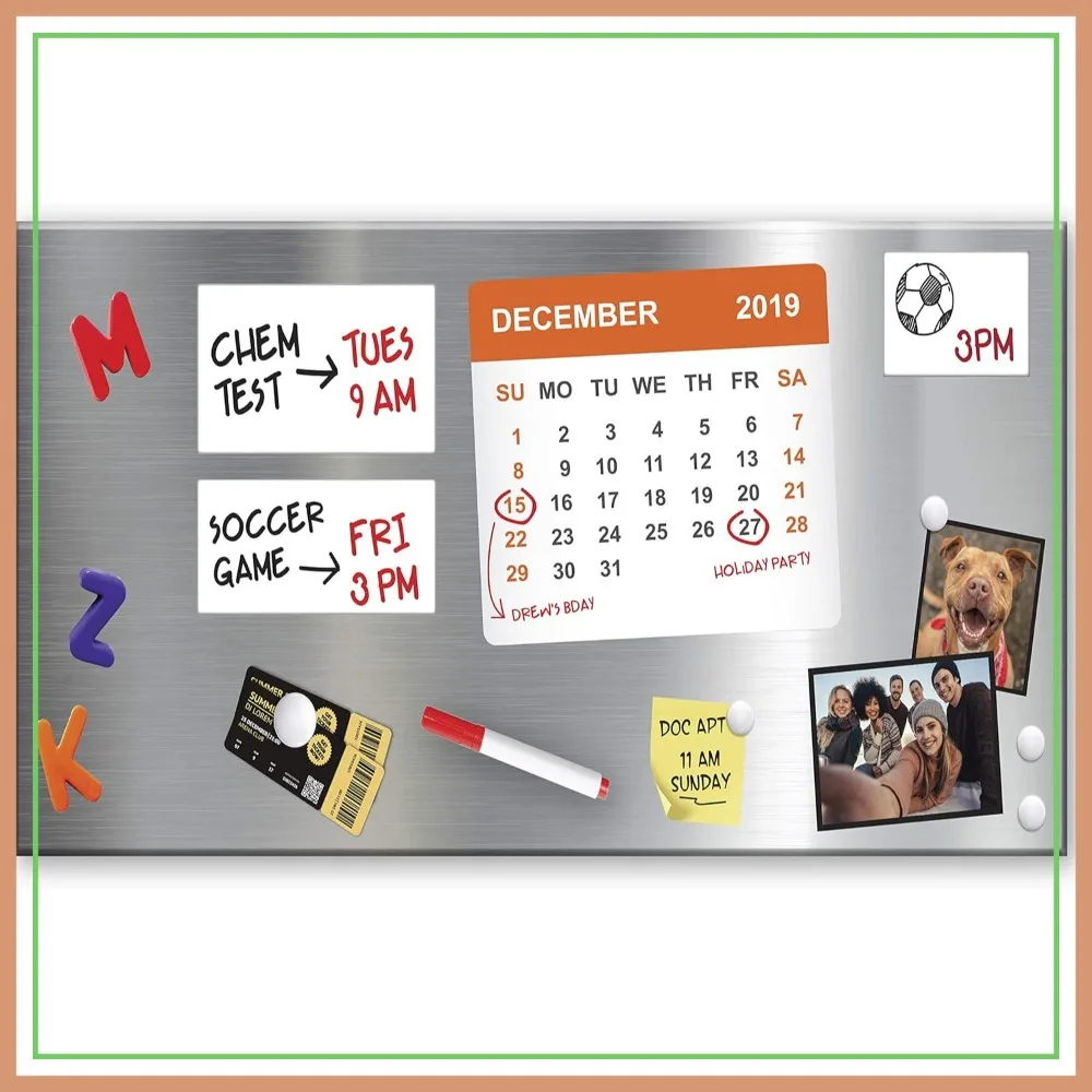 

Magnet and Message Board | Large Mountable 30x14x0.7 Inch Steel Bulletin Board Silver