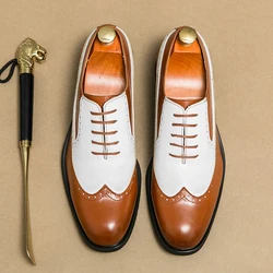 High End Brand Brogue Shoes Men's Genuine Leather Shoes Formal Clothing Conference Business Loafers Party Men's Dress Shoes