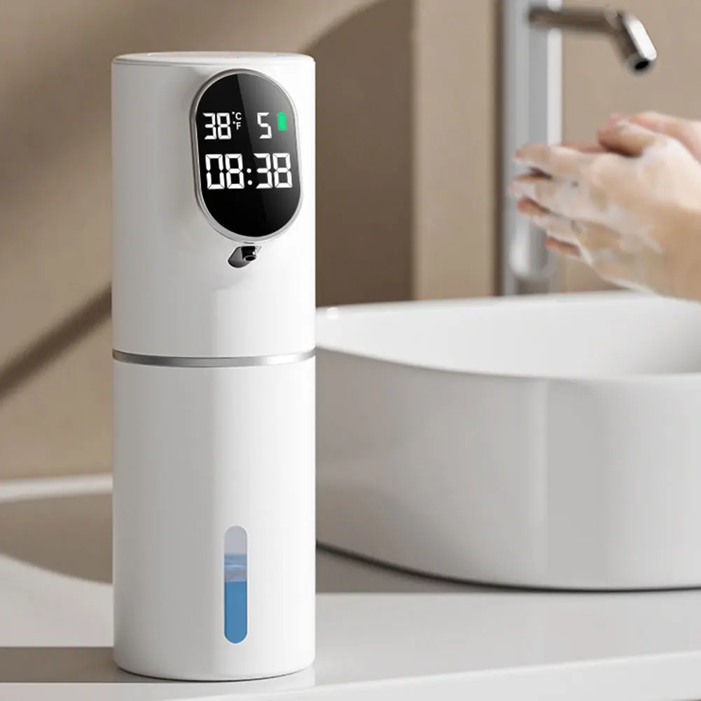 

Automatic LED 320ML Liquid Foam Soap Dispenser 5 Adjustable Levels Rechargeable Soap Device Can Wall Mount for Bathroom Kitchen