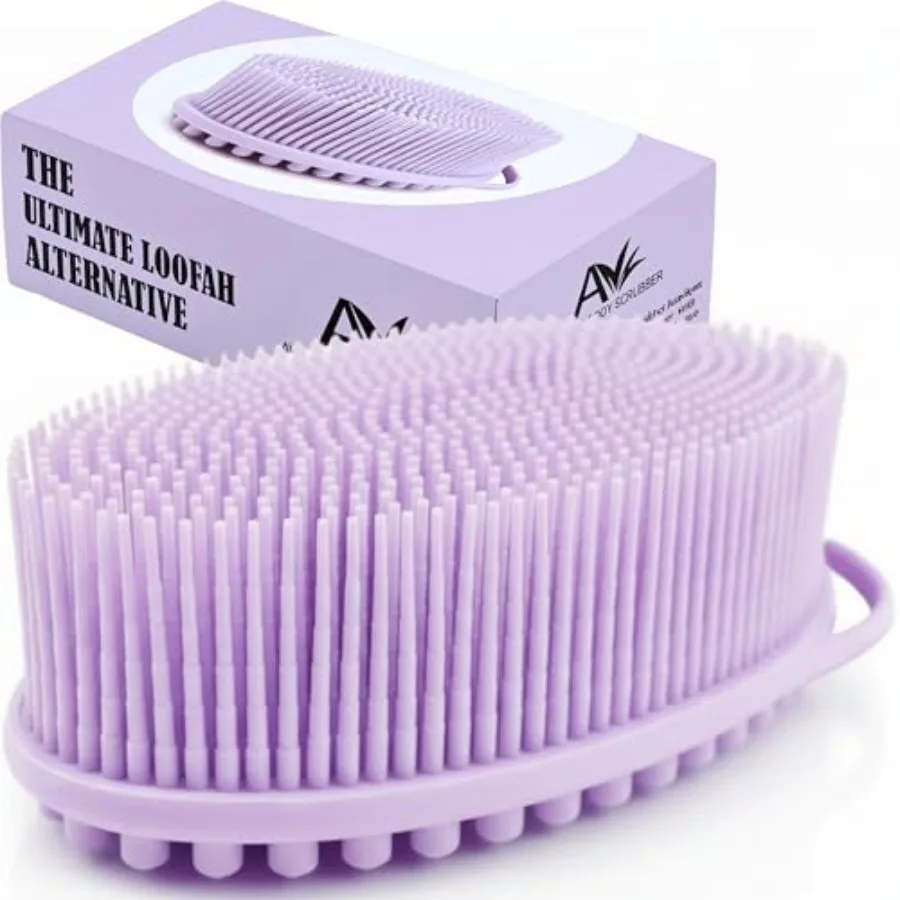 

Premium Silicone Body Scrubber - Trusted Since 2017 - SGS Certified Grade Sided Bath Brush Quick-Dry Exfoliating Loofah Alter