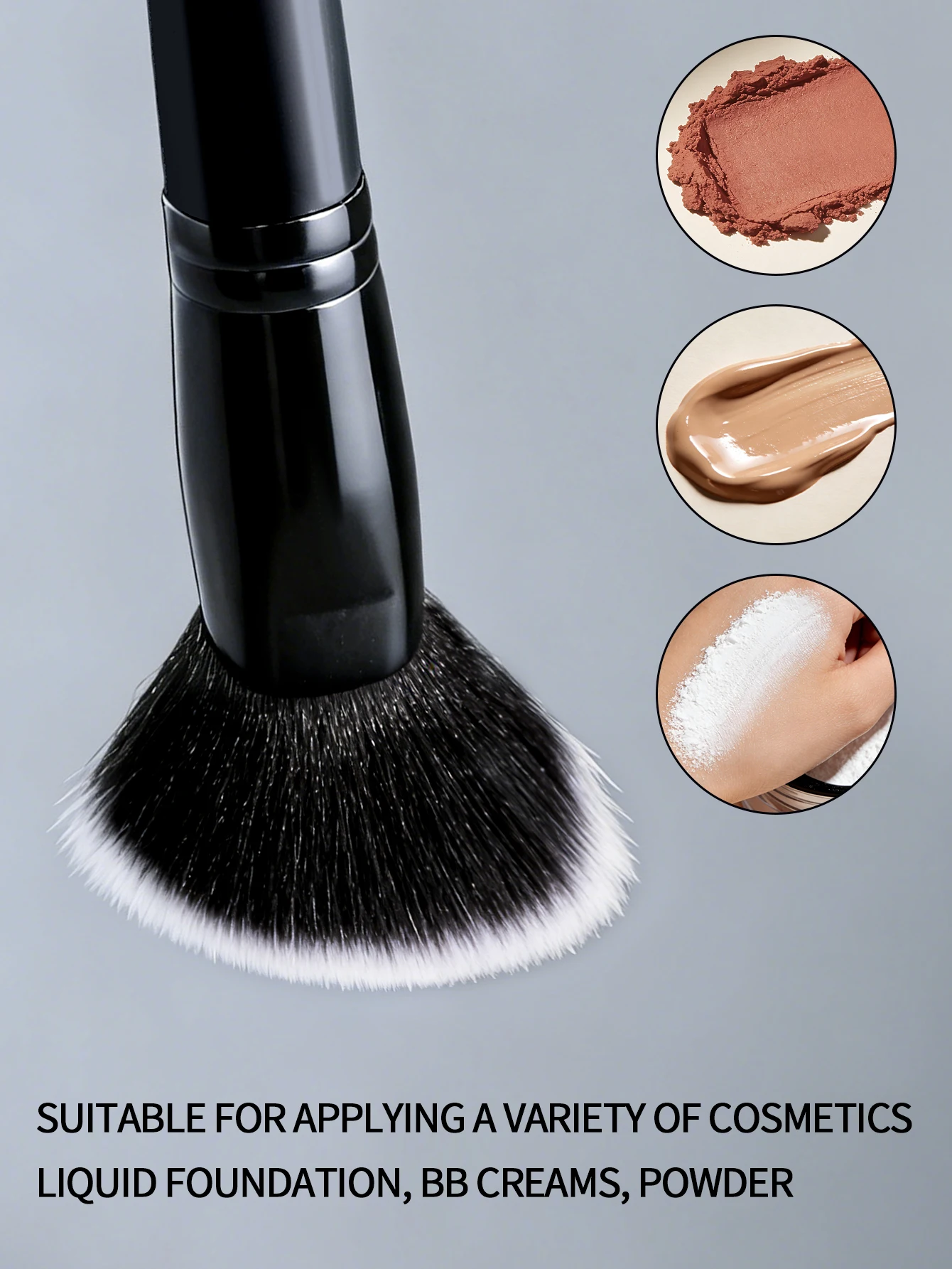 1 peça pincel de contorno chanfrado preto, ferramentas de maquiagem, pincel de blush, pincel de destaque, pincel de manchas, pincel de maquiagem de cerdas macias