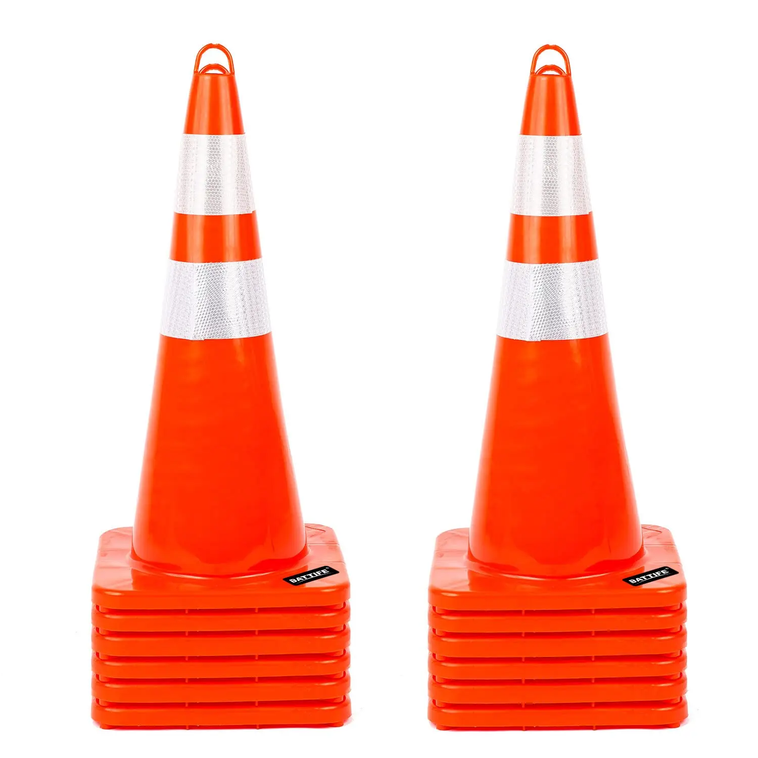 12 Pack 28 Inch Traffic Safety Cones With Reflective Collars, Heavy Duty Orange Parking Cones For Road Construction Driver Training Outdoor Hazard Area Traffic Control, Orange