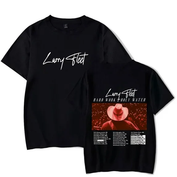 Larry Fleet 2025 Tour Merch T-shirt Retro Trend Short-sleeved Men And Women Street Wear