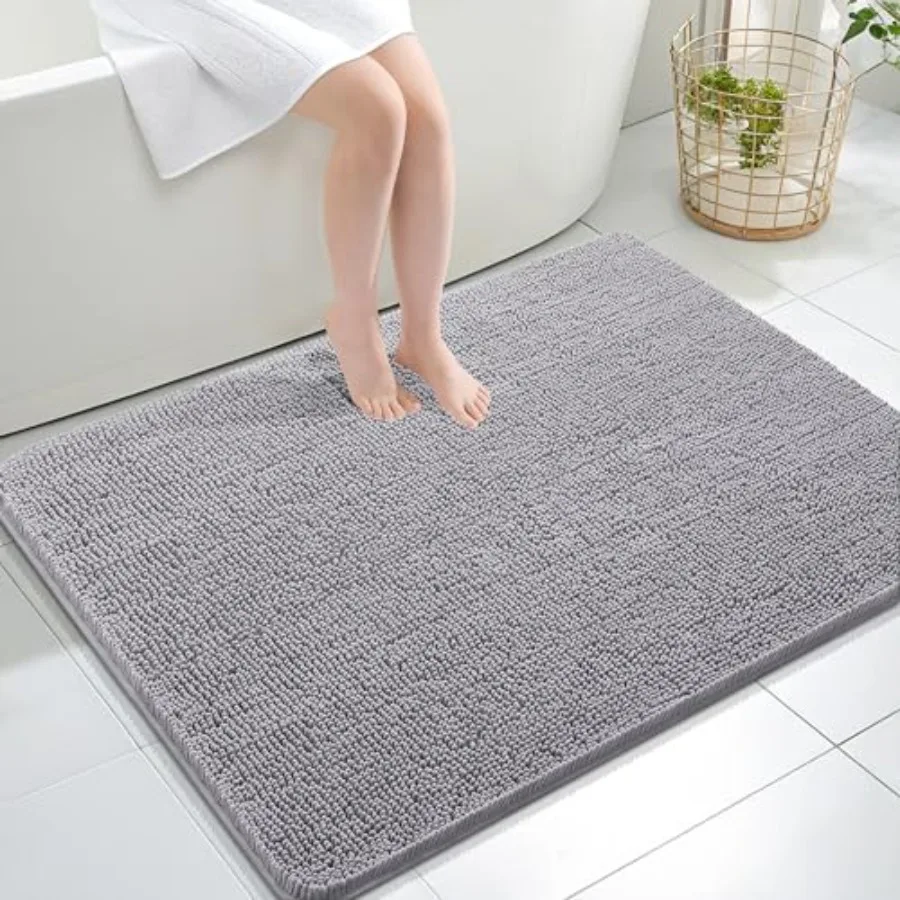 

Bathroom Rugs 40x32 Extra Soft Absorbent Chenille Bath Rugs Rubber Backing Quick Dry Machine Washable Bath Mats for Bathroom Fl