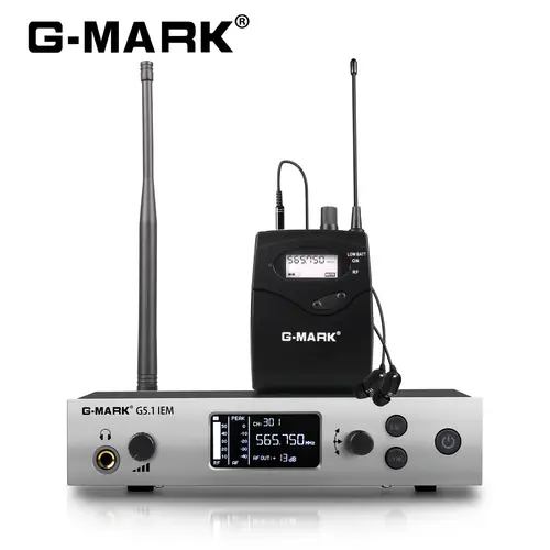 Sistema de Monitor intrauditivo inalámbrico G-MARK G5.1IEM UHF Mono frecuencias de un solo canal seleccionables para Singer puesta en escena DJ