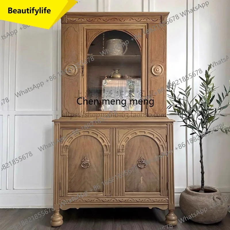 

Французская твердая древесина A57, чтобы сделать старые обеденные боковые шкафы, шкафчики в стиле ретро, встроенная легкая роскошь у стены.