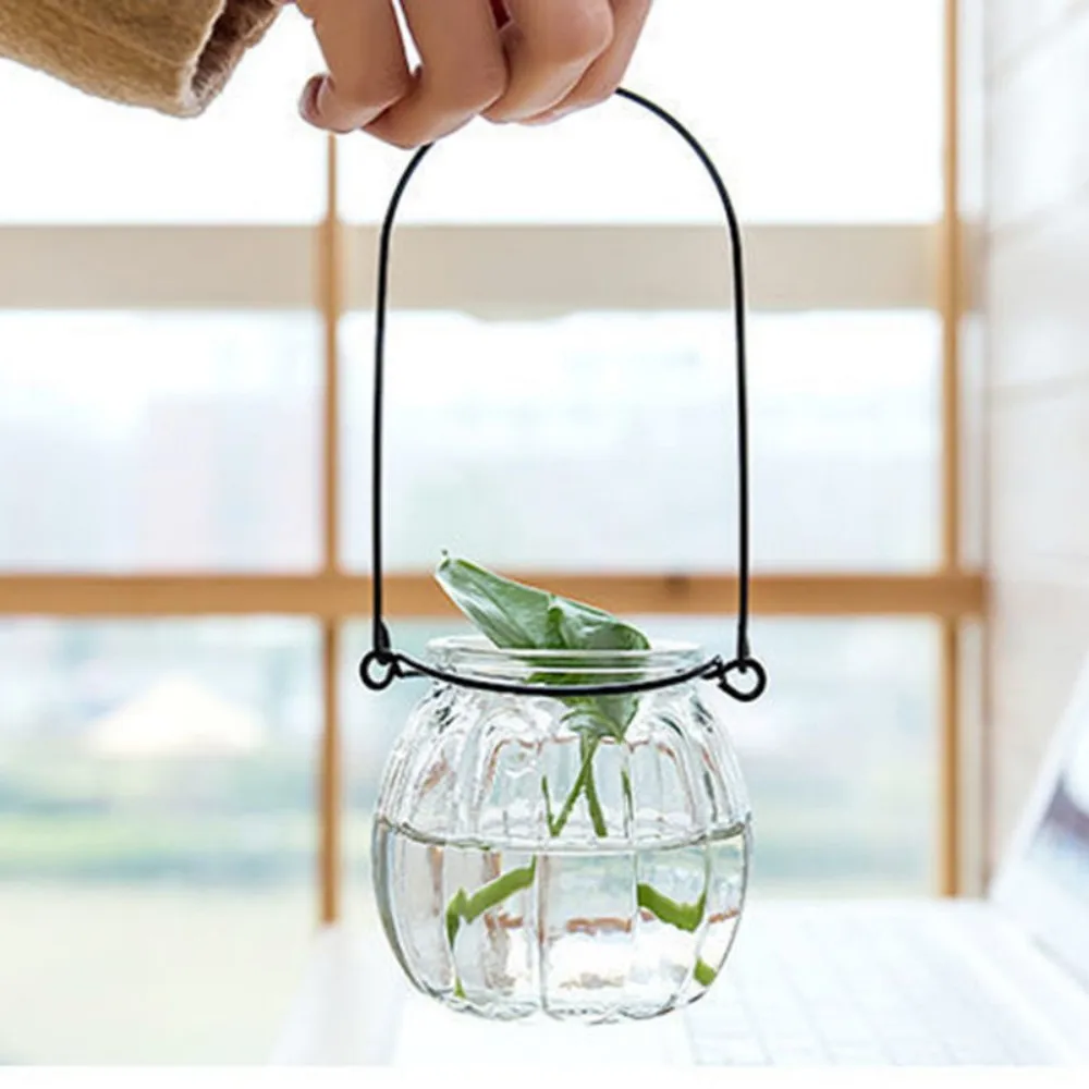 Glass Vases, Water Culture, Hanging Vases, Living Room Flower Arrangement, Creative Flowerpots, Transparent Pumpkins, Simple, Sm