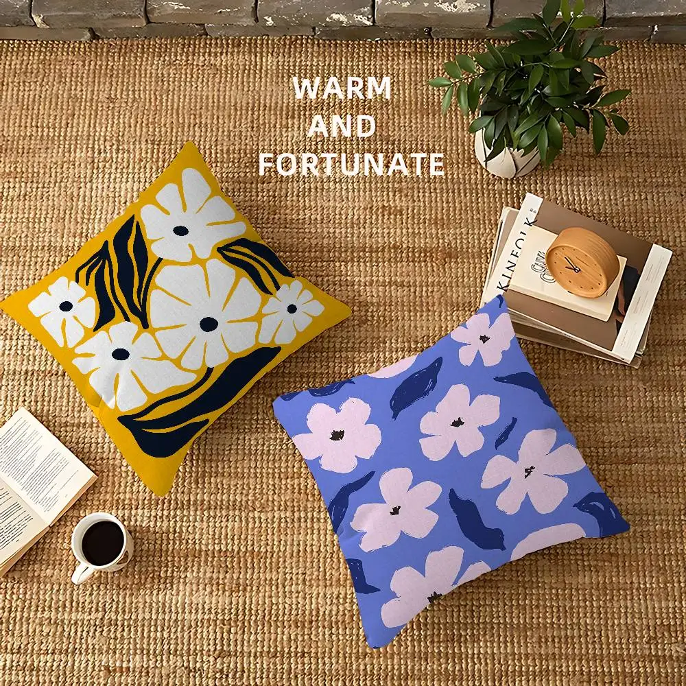 Abstract Flower Market Cushion Cover Car Throw Pillow Case For Sofa Car Christmas Gift 40x40cm 45x45cm