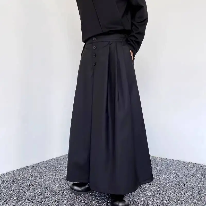 WVGA Dark Style High Waisted Wide-leg Skirt Pants For Man Spring Autumn Versatile Loose Niche Chic Casual Streetwear Ins W21574