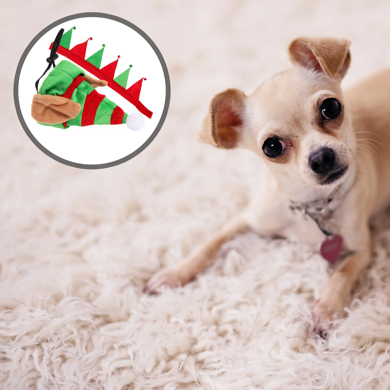 

1Set Pet Christmas Hat Collar Small Pet Costume for Guinea Pig Chicken Parrot Lightweight Comfortable Festival Party Decoration