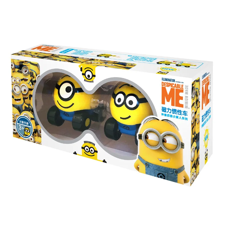 Despicable Me Cartoon Minions Toy car Magnetic car Children\'s toy train Cute Minion Toy Boy girl toy gifts wholesale Toys car