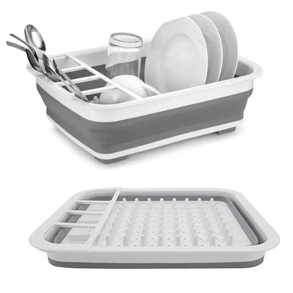 

Dish Drying Rack with Drainboard,Portable Sink Drain Rack for Kitchen Counter,Collapsible Kitchen Sink Organizer Basket