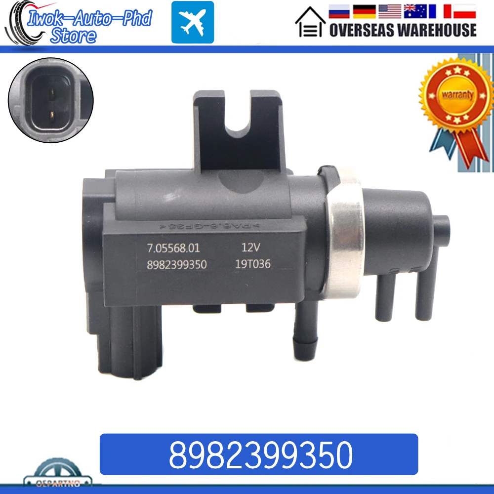 

8982399350 Car Turbo Boost Pressure Solenoid Valve 7.05568.01 70556801 For Isuzu Peugeot Citroen 12V 8-98239935-0