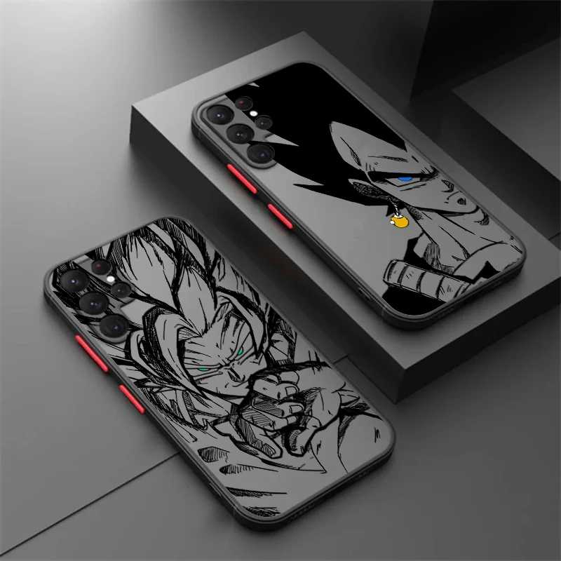 Comic Art D-Dragon Ball Goku Frosted Translucent For Samsung Galaxy S24 S23 S22 S21 S20 FE S10 S9 S8 Plus Ultra Pro 5G Cover