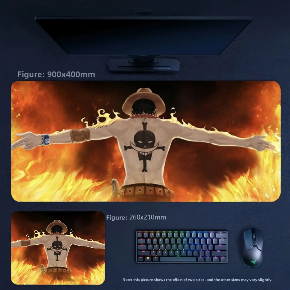 New Anime ONE PIECE Zoro Luffy Precision Edge Lock Leather Mouse Pad Fashion Boys Office E-sports Game Large Size Keyboard Pad