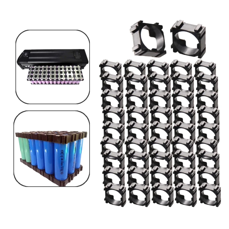 100PCS 18650 Lithium Battery Holder Cylindrical Anti Vibration Plastic Battery Pack Bracket Li-ion Battery Spacer Cell Holder